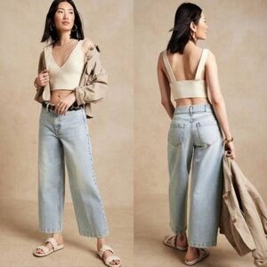 Banana Republic Wide Leg High Rise Crop Jeans